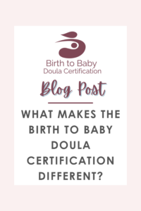 Blog Post: What Makes the Birth to Baby Doula Certification Different?